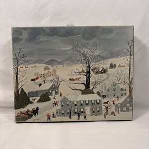 Vintage Springbok Puzzle- "Grey Day", 1973 -Fine Art Grandma Moses Hallmark